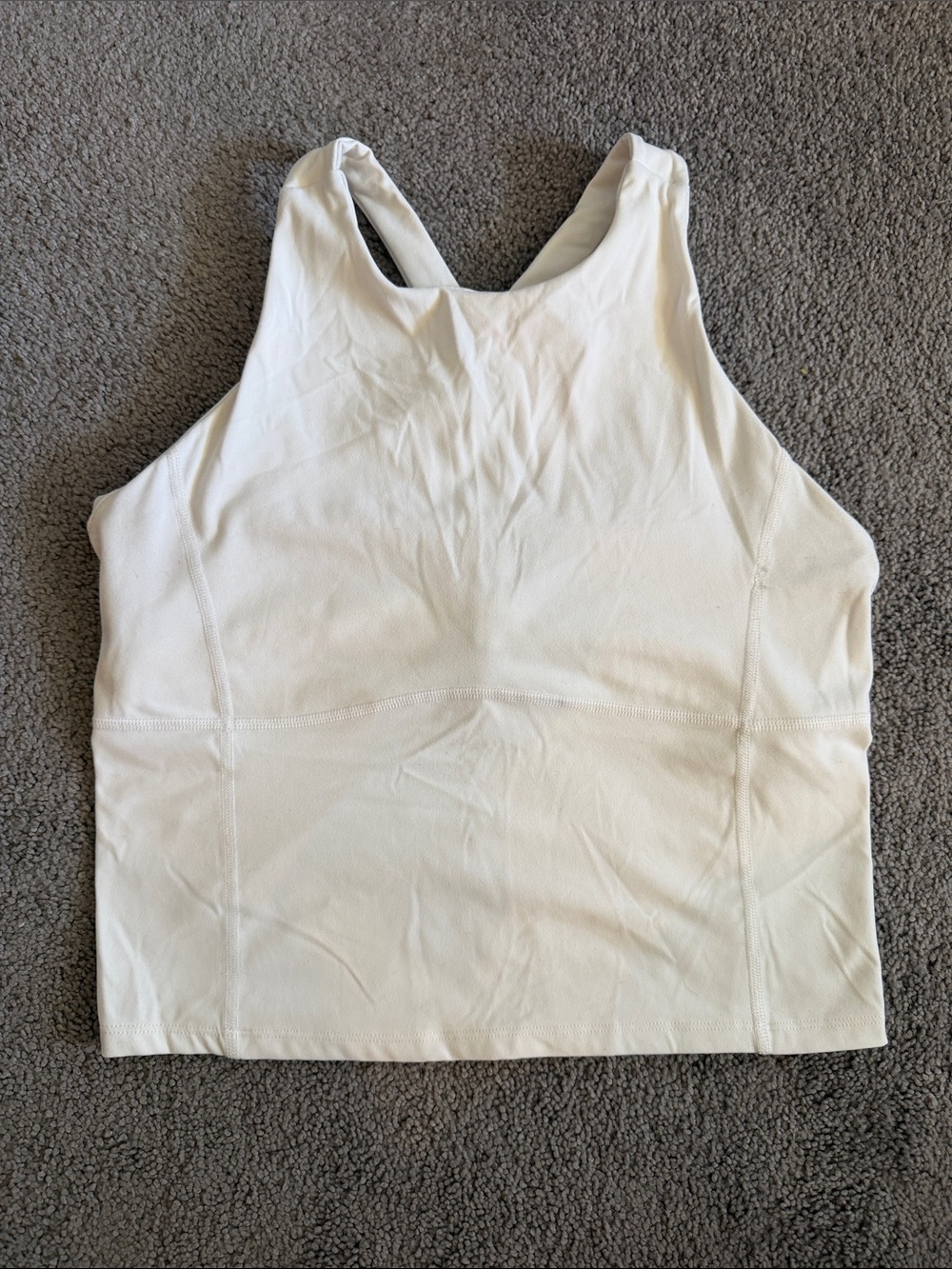 Women's White High-Neck Athletic Tank Top